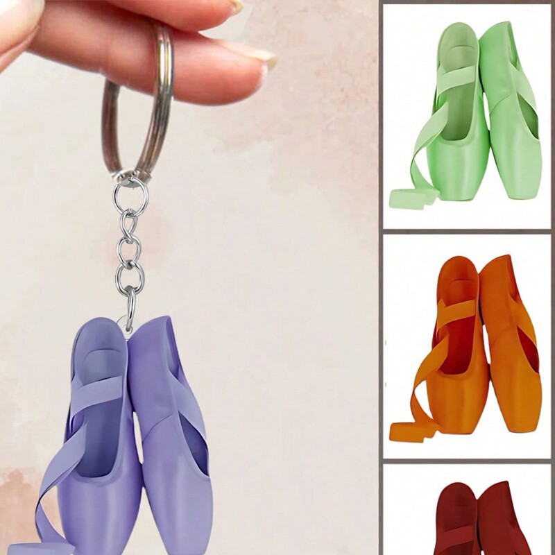 Cross-Border Flat Acrylic Various Colors Cute Dance Ballet Shoes Keychain Dance Dance Shoes Decorations