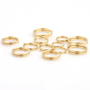 Vacuum plating 18K gold color stainless steel double ring small ring diy bracelet necklace connection ring jewelry hanging ring