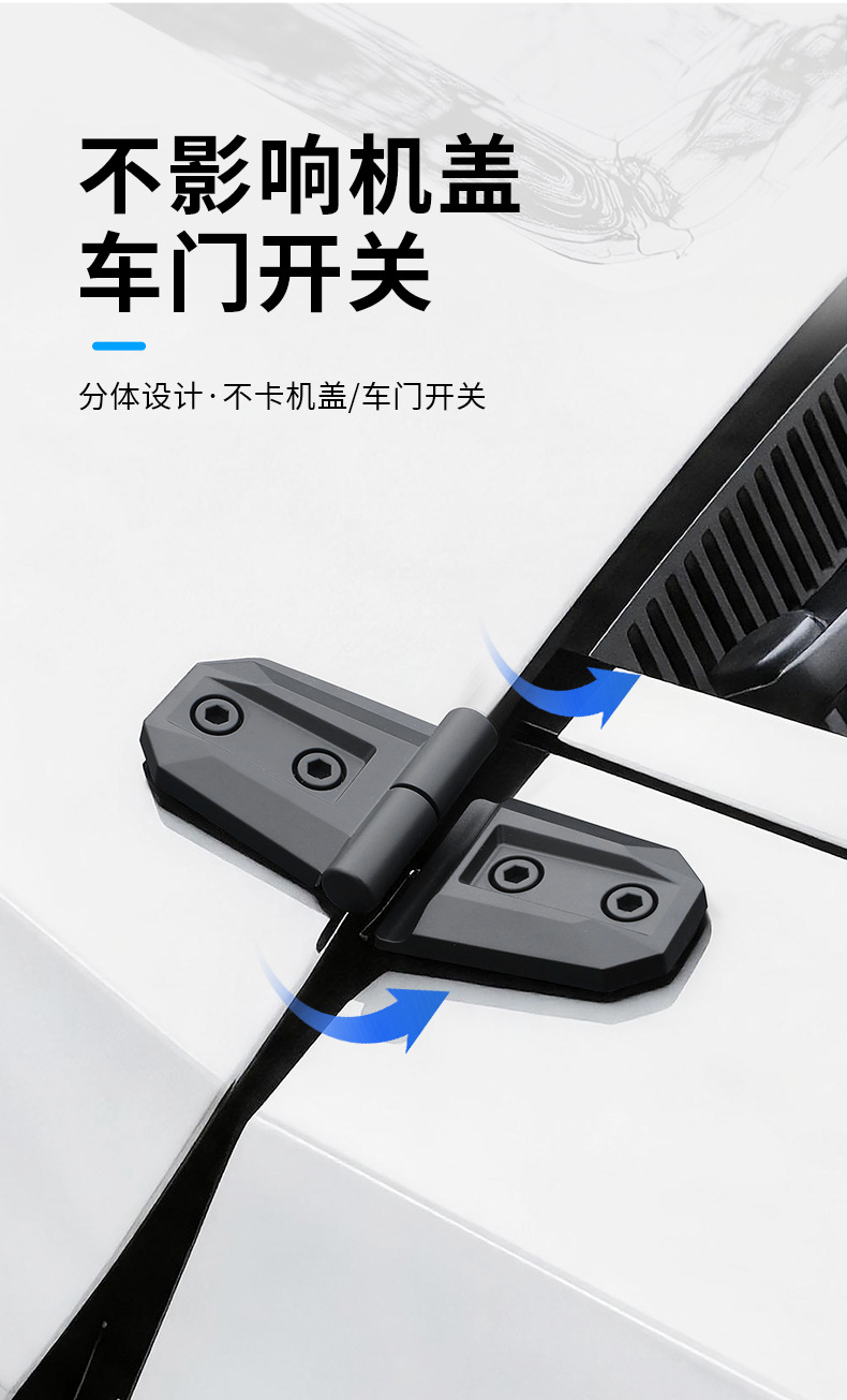 Cross-Border Hard-Style Car Door Trim Strips, Off-Road Style Exterior Modification, Car Door Hinges, Hood Hinge Decorative Stickers