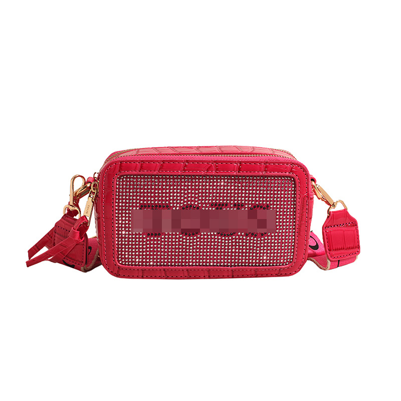 Bolso bandolera transfronterizo para mujer 2024 nuevo estilo de alta gama exquisito bolso cuadrado pequeño estampado de moda moda cinturón de color bolsa de cámara