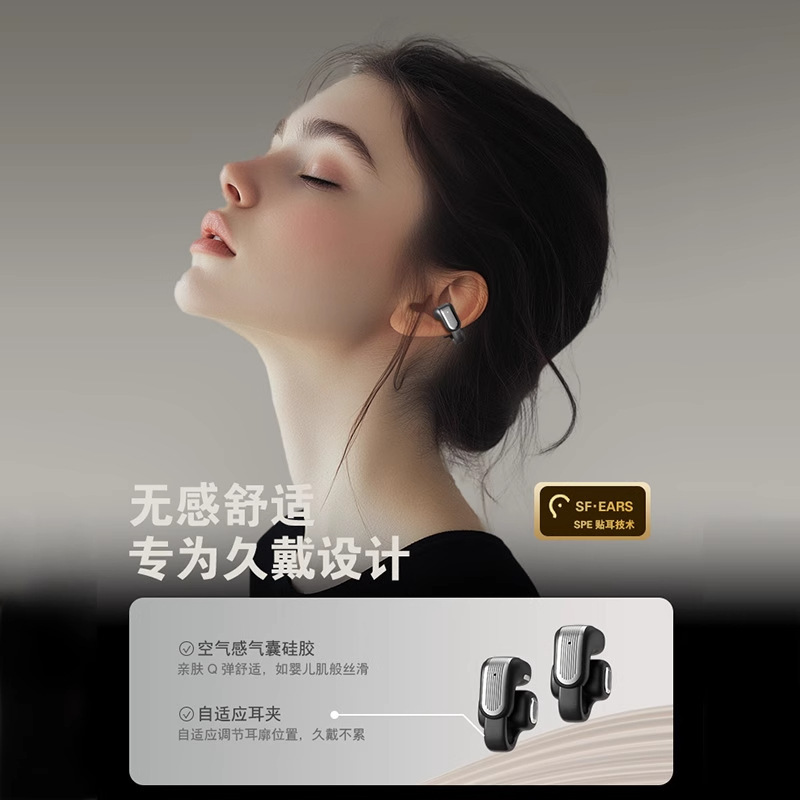 華強北の新型CLIP 01イヤークリップ式の超長航続ANC騒音低減運動bluetoothイヤホンの無線高音質|undefined
