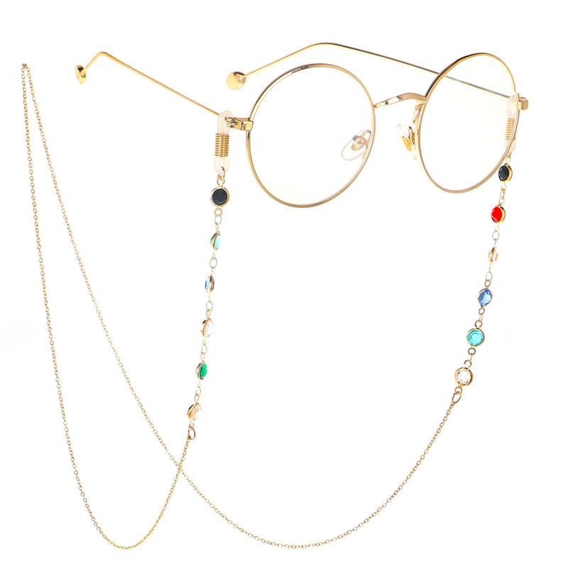 Nueva cadena de gafas de color brillante de Europa y los Estados Unidos personalidad de moda simple colgante antideslizante cadena de gafas transfronterizas avanzadas cuerdas de gafas image 3