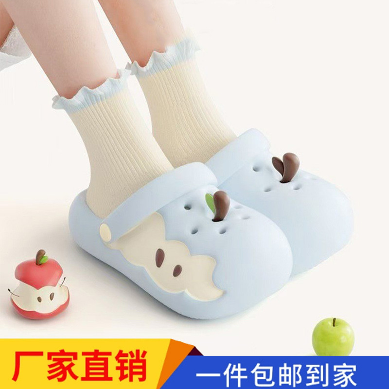 2025 Apple Croc Shoes Women's Summer Beach Cute Home Thick-Soled Eva Non-Slip Sandals Men's Outerwear