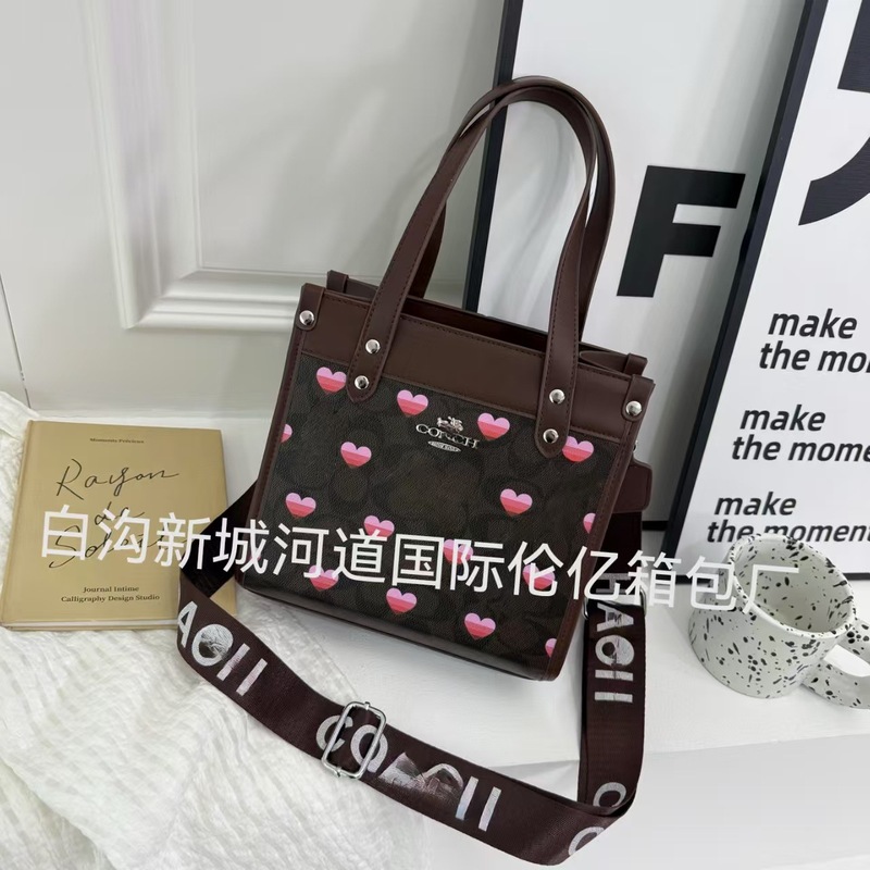 国境を越えた欧米のファッションバッグ女性が流行している古典的なレトロ大容量のトートバッグプリントシングル肩のショルダーバッグ|undefined