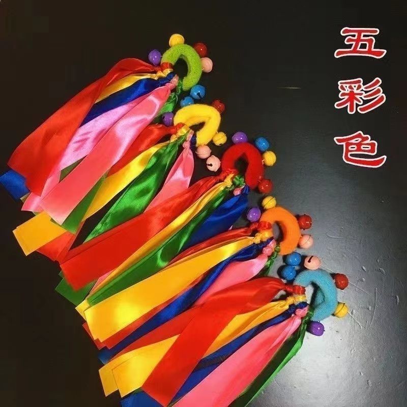 高弹力手腕丝带幼龄舞蹈儿童表演运动会道具幼儿园早操铃铛花响铃|undefined
