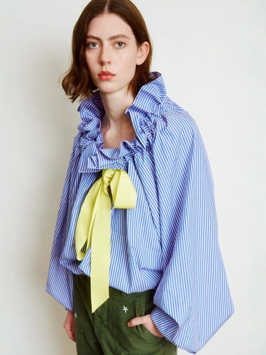 Elegant temperament, contrasting color striped shirt, women's autumn and winter new products, commuting casual, all-matching, Korean loose