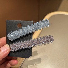 韩国ins简约水晶发夹少女水晶鱼线编织弹簧夹网红潮流头饰女边夹