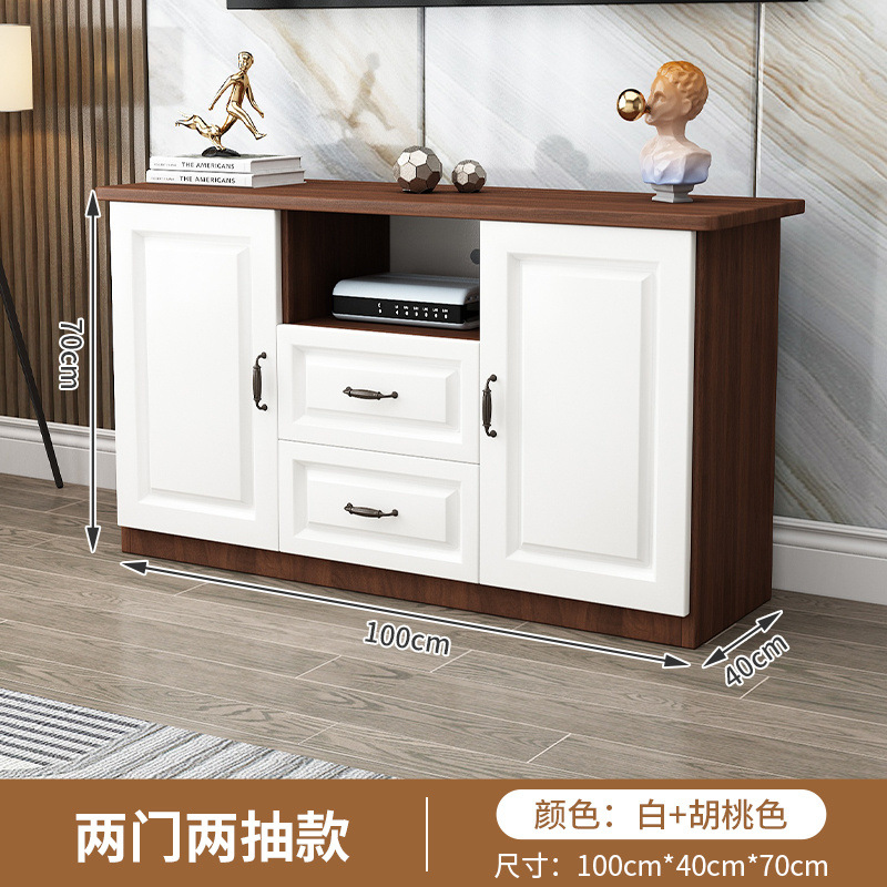 Mueble de TV de madera maciza, moderno, sencillo, pequeño apartamento, sala de estar, nuevo dormitorio para el hogar, almacenamiento de estilo europeo, armario alto multifuncional