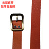 Metal buckle, men's leather retro belt handmade, genuine leather