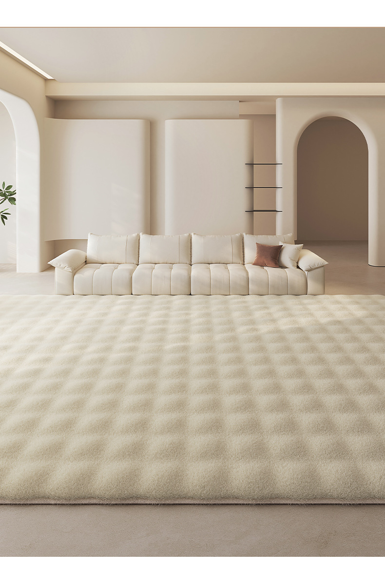 German Carpet 2024 New Bedroom Cream Style Bubble Velvet Thickeneded Pure Color Bedside Blanket Living Room Large Area Floor Mat