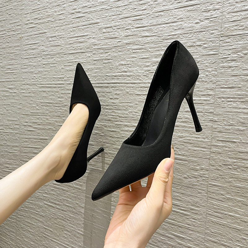 898-000 Fashion Pointed Korean Super High Work Women's Shoes 2023 Summer New Shallow Thin Heel Shoes for Women