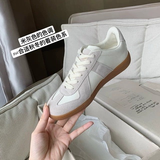 真皮牛皮德训鞋女鞋真皮小白鞋女鞋百搭平底运动休闲板鞋ins潮鞋