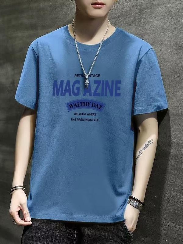 Camiseta 2024 nueva marca de moda masculina de manga corta verano más grasa suelta ropa de media manga ropa de verano con sensación de hielo