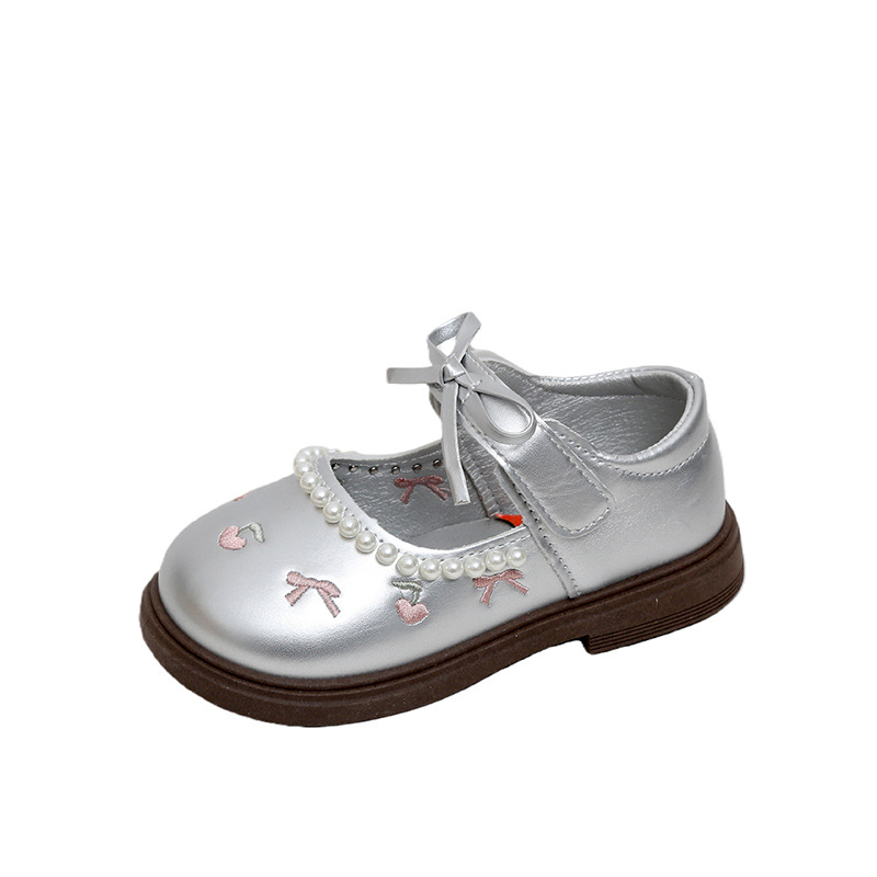 Zapatos de cuero de moda para niñas 2026 primavera nueva chica con suela suave bordada zapatos de arco princesa zapatos de bebé para niñas image 7
