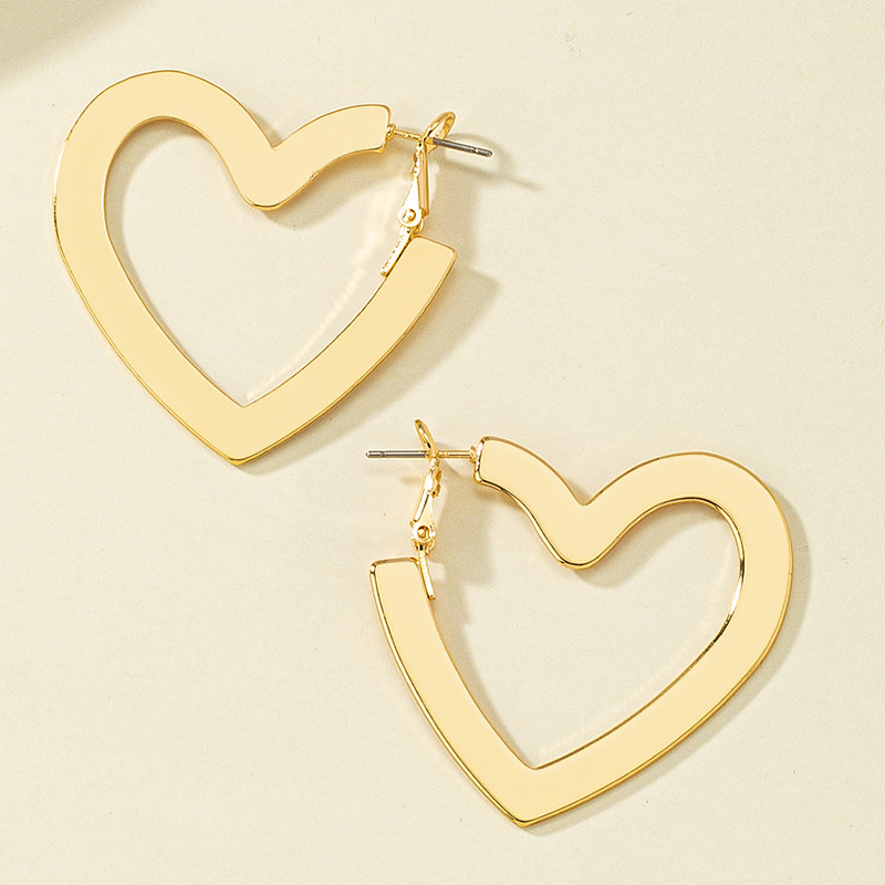1 Pair Fashion Heart Shape Alloy Plating Womenu0027S Earrings