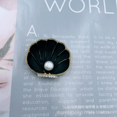 Korean creative enamel pearl Yaxa sancaqları - shell-black-size-32441cm-weight-1124g