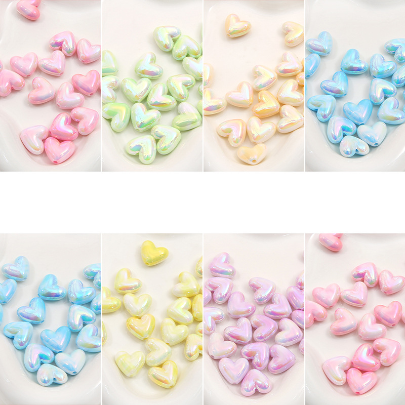 19g Weight Beads Jewelry Making Type DIY Jewelry Accessories Classification 5 Pieces Quantity Acrylic Material Heart Shape Pattern Simple Style Style 5 Pieces Arylic Heart Shape DIY Jewelry Accessories Beads 1