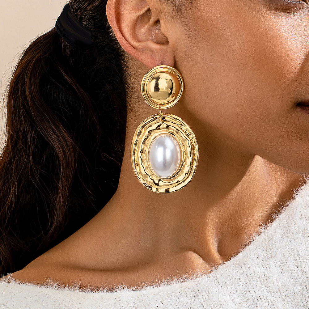 trend geometric stone inlay pearl