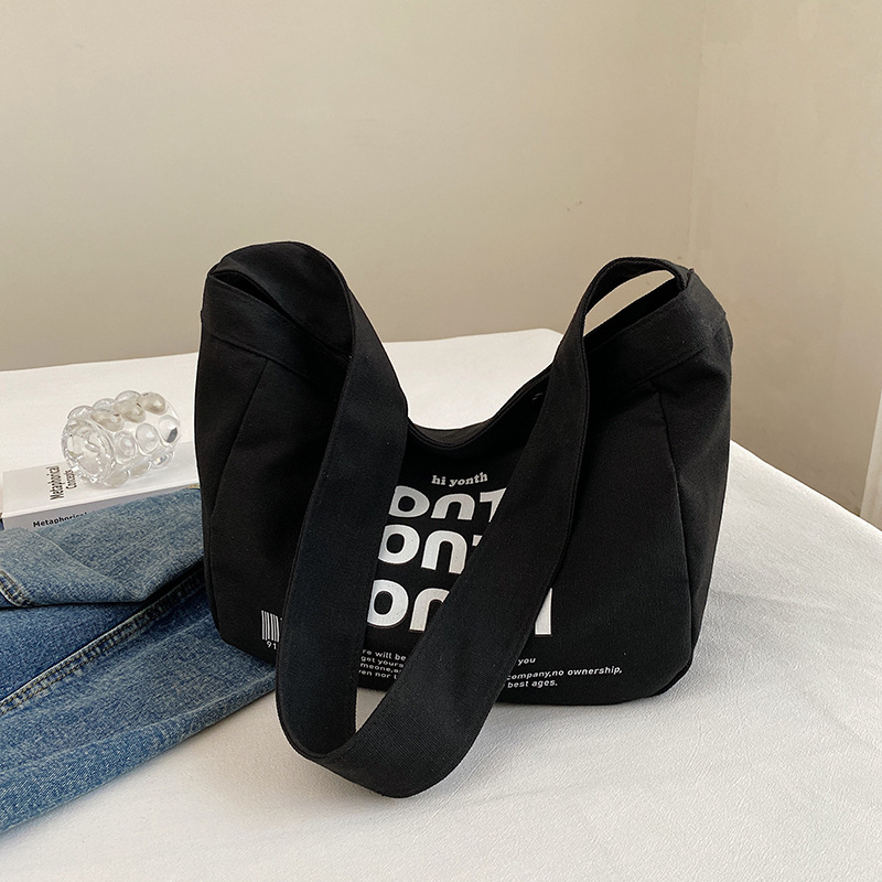 Korean-style canvas bag, artistic Japanese-style Instagram simple single-shoulder bag, school student schoolbag, men's large-capacity commuting bag undefined