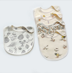 Baby saliva bibs: European and American-style cotton absorbent burp cloths for boys and girls, newborn feeding bibs, all-season neck wraps