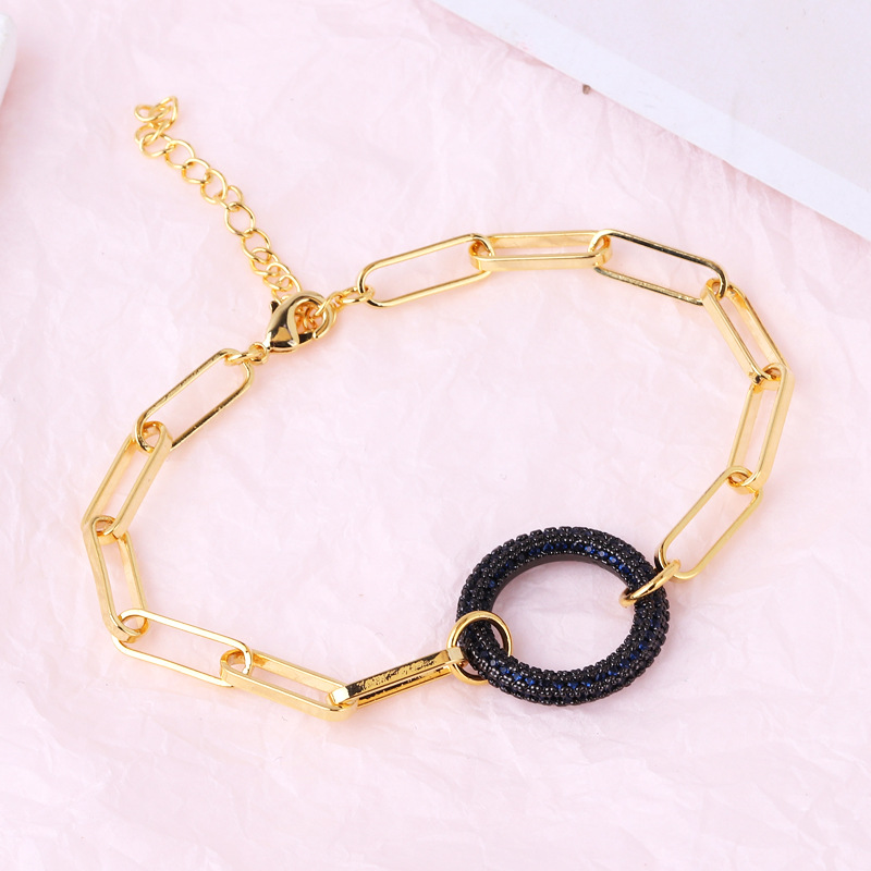 Solid Color Pattern Women'S Gender Simple Style Solid Color Copper Inlay Zircon Women's Bracelets Necklace