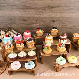 木质蛋糕收纳架化妆品香水整理架派对纸杯蛋糕水果展示架调料架