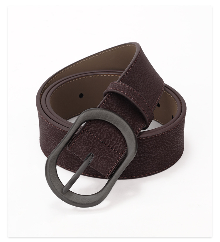 Neue Anzughose aus echtem Leder, schlichte Dornschließe, vielseitiger Gürtel aus Rindsleder für Damen_voghion.com