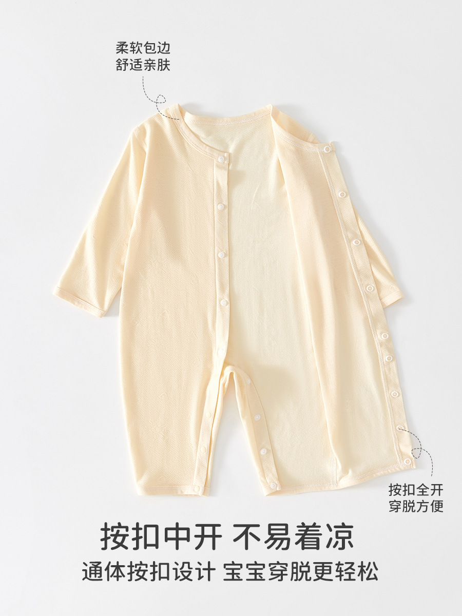 Ropa para bebés recién nacidos, pijamas para recién nacidos modales delgados de verano, mamela deshuesada de manga larga, mamela para bebés