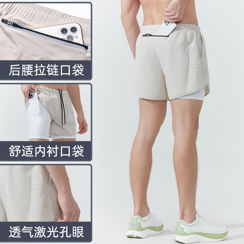 Sports Shorts Men's Summer Double Lined Basketball Training Fitness Pants Loose Breathable Running Quick-drying Shorts for Women