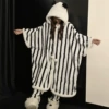 Large size single robe MJ-B442 black stripe