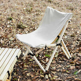 木质帆布折叠椅 便携式户外野营写生休闲椅 自驾露营复古轻便凳子