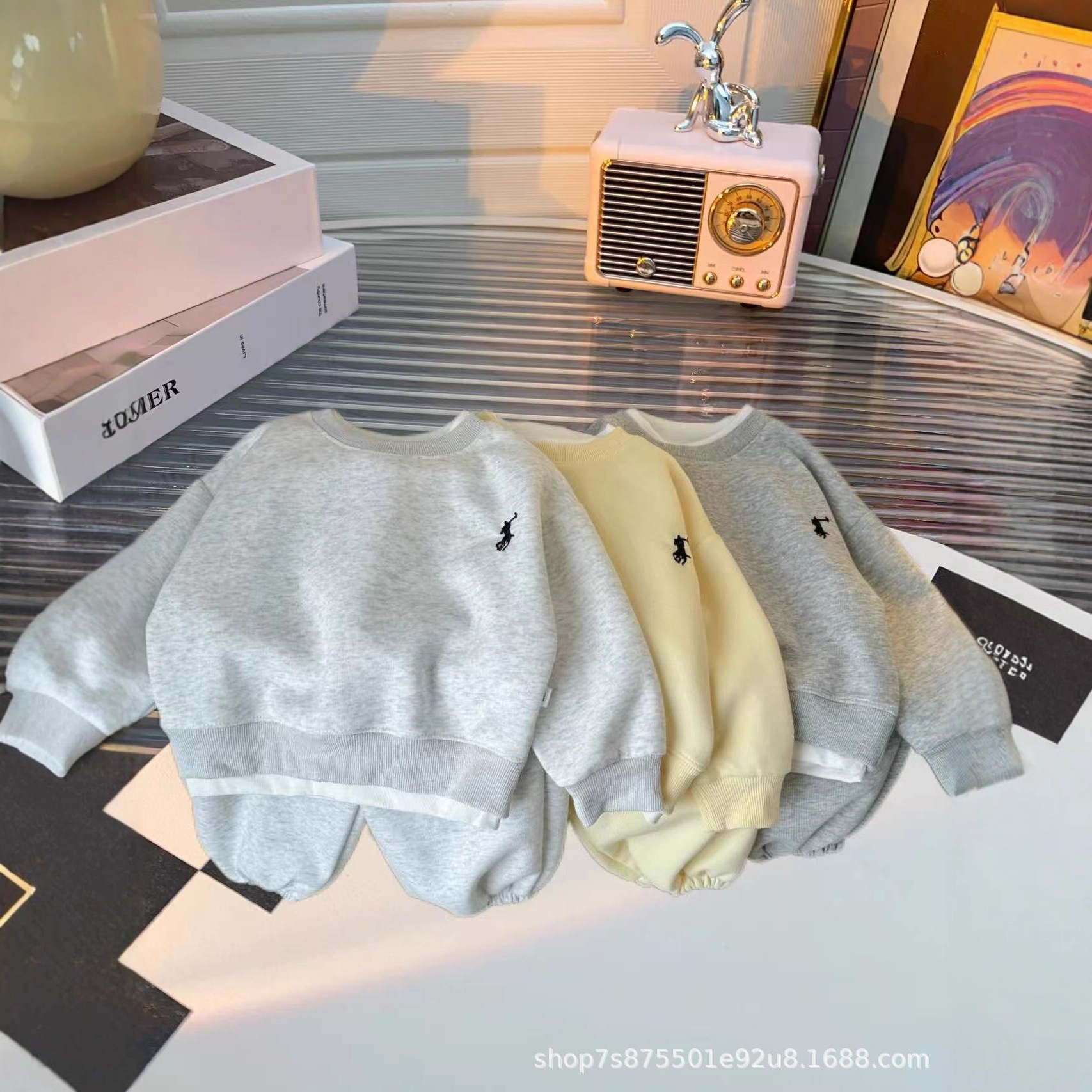 Children's Sweatshirt Suit 2025 New Style Children's Sweatshirt and Sweatpants Spring Clothing for Older Children Spring Sports Children's Clothing Wholesale