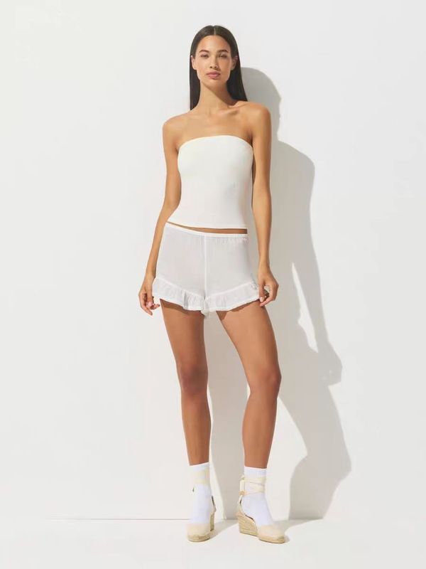 25新品SKIMS同款COTTON VOILE  SHORT小清新轻薄休闲花边短裤|undefined