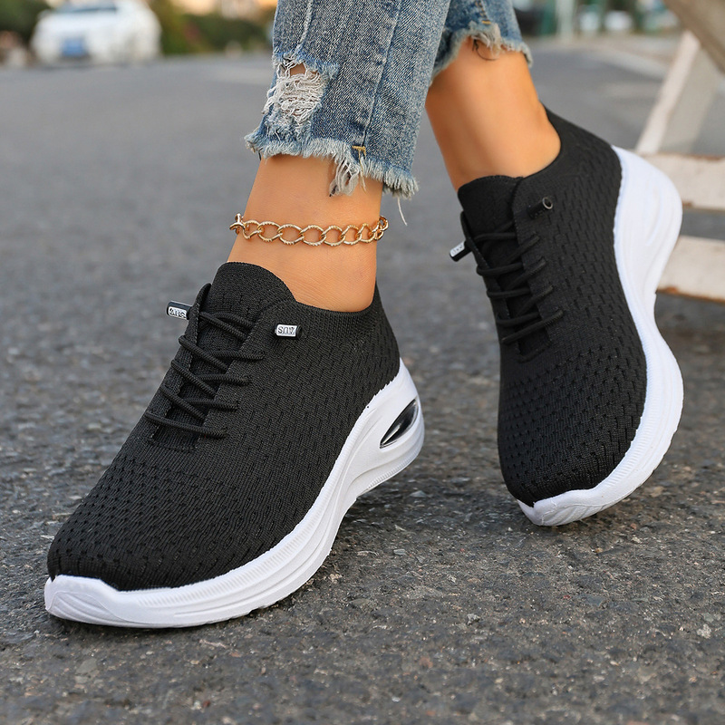 Women's New Trendy Running Shoes, Korean Style, Large Size Sports Shoes, Casual Shoes, Women's Casual Shoes, Fly-Knit Upper, Cross-Border