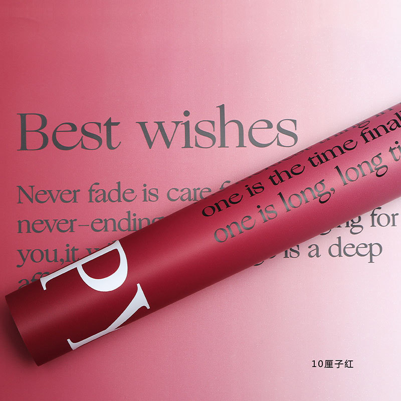 Gradiente inglés de doble cara de dos colores de papel ouya nacarado película impermeable flor regalo papel de regalo fábrica al por mayor