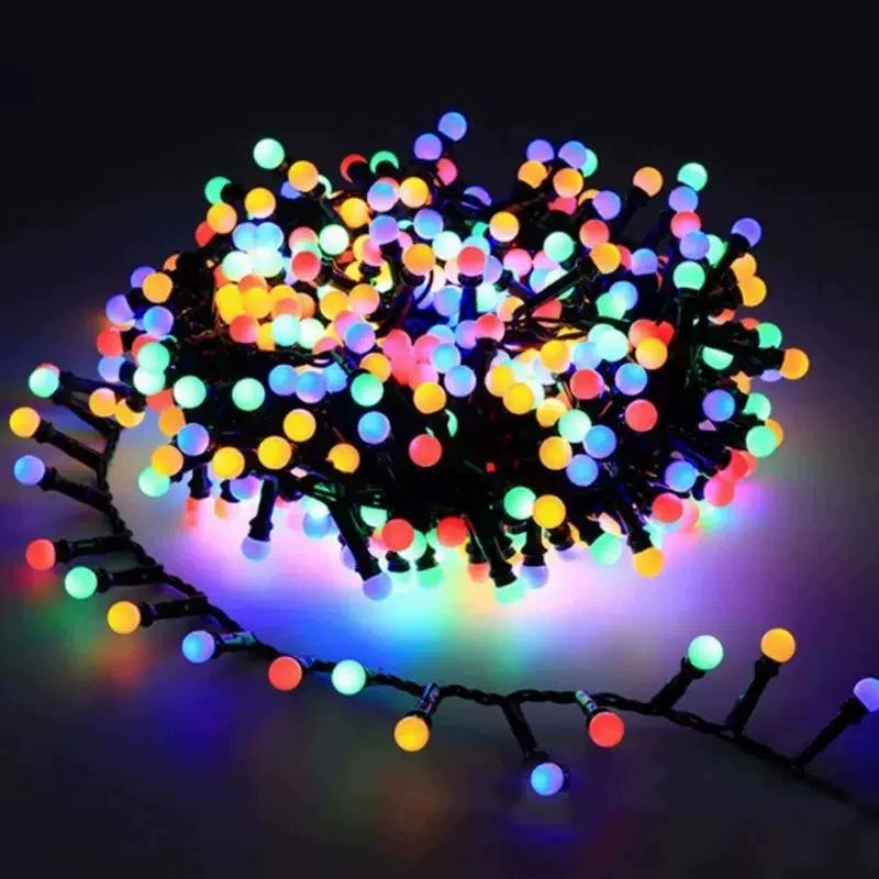 New Year's small ball light string small white ball lantern cherry small ball decorative light outdoor waterproof solar camping light