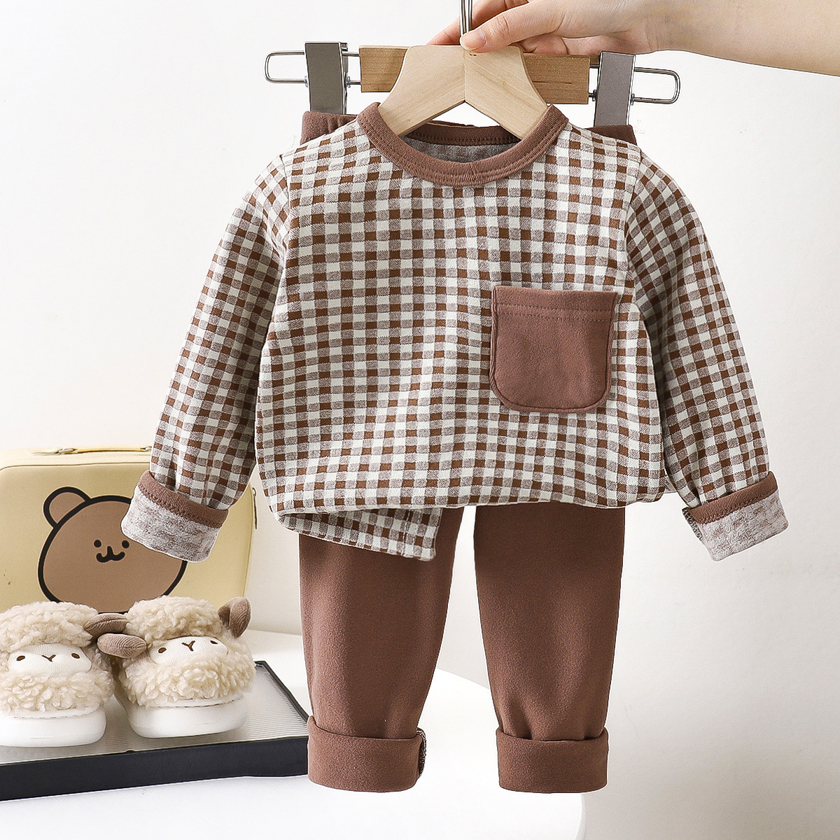 Conjunto de Ropa Interior Térmica para Niños de Poliéster para Otoño e Invierno image 3
