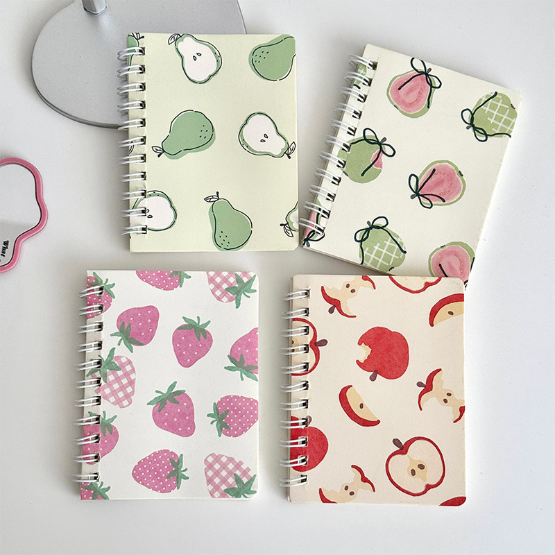 Cute cartoon spiral notebook, high aesthetic portable pocket notebook, A7 side-flip small notebook, creative student message and note-taking notebook Cute cartoon spiral notebook, high aesthetic portable pocket notebook, A7 side-flip small notebook, creative student message and note-taking notebook