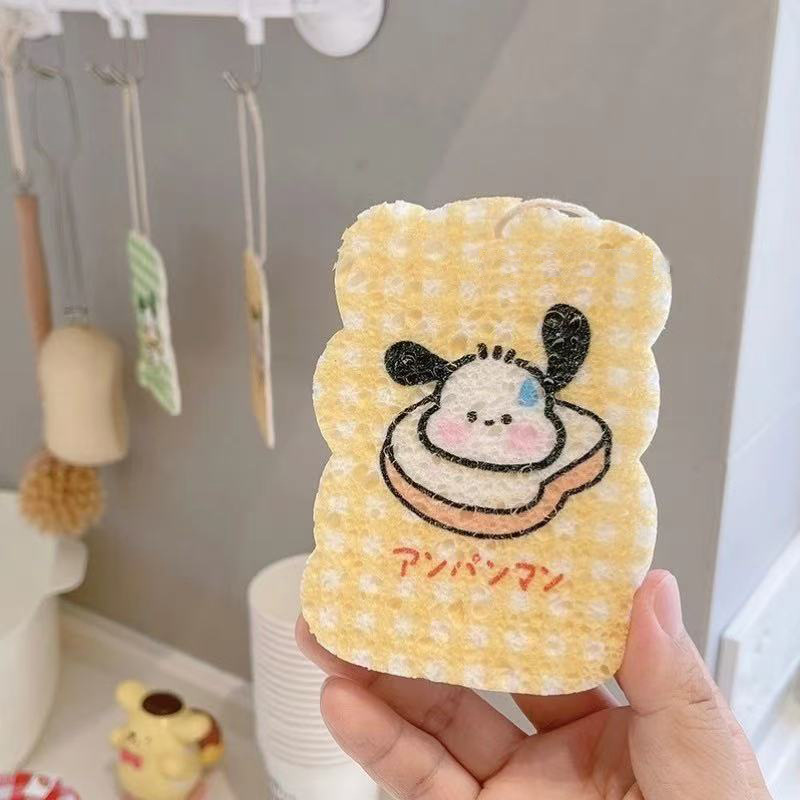 サンリオ 食器洗いスポンジ 掃除・除染 キッチン用品 圧縮木材パルプ コットンふきん スポンジブロックたわし|undefined