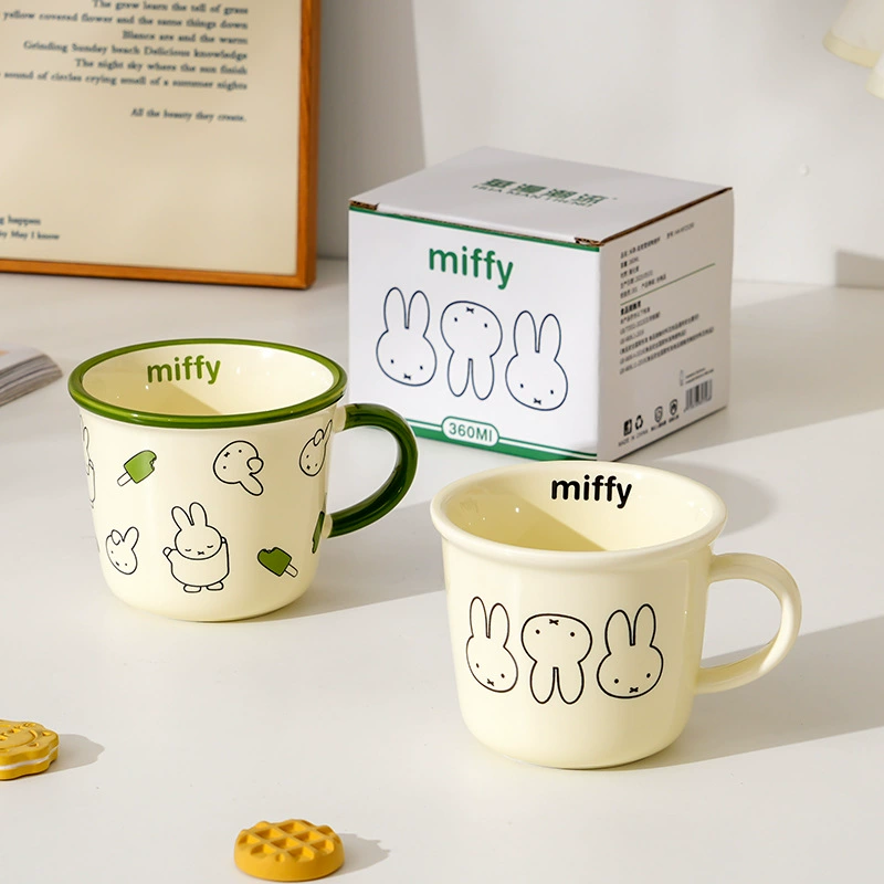Кружка Miffy из керамики, симпатичная пара, кружка для молока/кофе, чашка для завтрака, домашняя кружка для воды, дизайнерская кружка