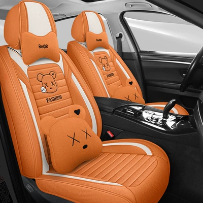 2025 New All-Inclusive Cotton and Linen Four-Season Universal Car Seat Cushion Seat Cover Manufacturer Wholesale