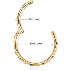 Amazon Stainless Steel Nose Ring Nose Jewelry, Diamond-Cut Fake Earrings, Circle Hoop Earrings Universal Hoop Piercing Accessories Wholesale