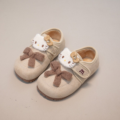 Бархатные туфли Birkenstock для девочек, осень-зима 2025, детская теплая хлопковая обувь на мягкой подошве, детская шапочка