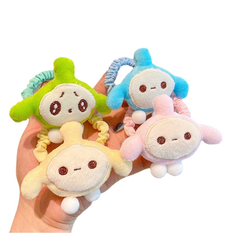 2023 nuevo huevo horquilla de dibujos animados linda chica de alto aspecto horquilla banda de goma tocado tela de Niña Accesorios para el cabello