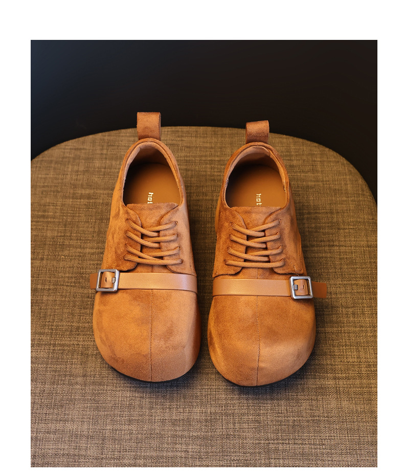 Giày lười nữ Birkenstock đế xuồng dày nâng chiều cao, đế mềm mùa thu — con lạc đà chi tiết 19