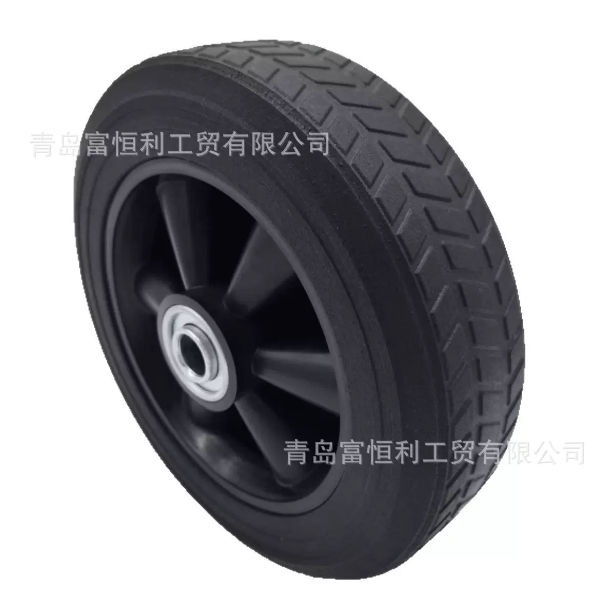 8寸橡胶胶粉轮板车手推车轮子清洗机空压机发电机8x2.2实心轮胎