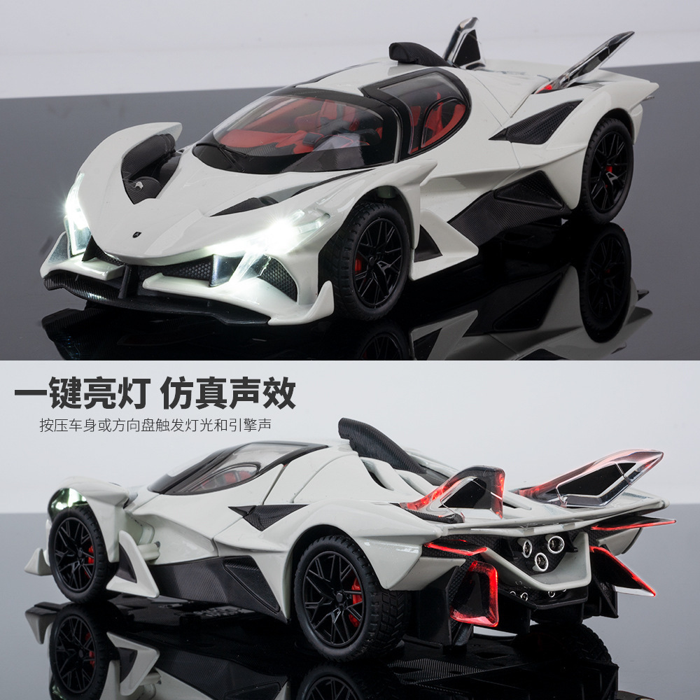 Modelo de coche de aleación 1 a 24 Apollo EVO coche deportivo retroceso con sonido y luz chico juguete coche modelo musical