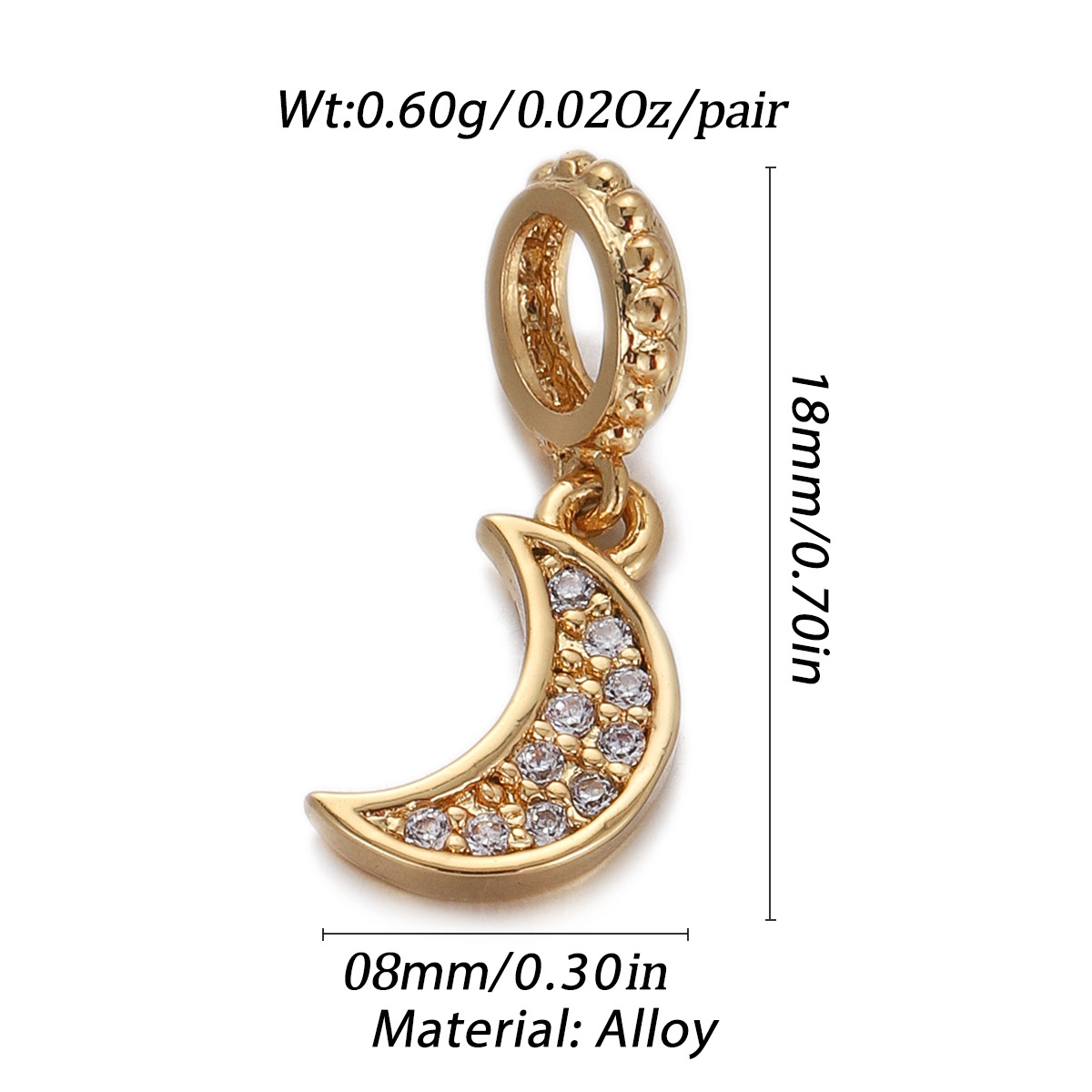4g Weight Pendant Jewelry Making Type Gold Plated Plating Material Zircon Inlay Material 1 Piece Quantity Holiday, Daily Occasion Copper Material Geometric, Star, Moon Pattern Women's Gender Enamel Design Simple Style Style 1 Piece Copper Zircon Gold Plated Geometric Star Moon Pendant 13