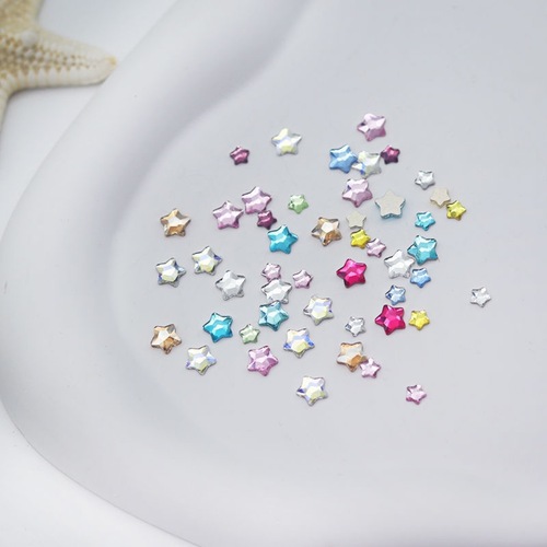 Acrylic Nails: Small Fat Star Flat Diamond Asymmetric Diamond 6mm Mixed 4mm Five-Pointed Star Nails