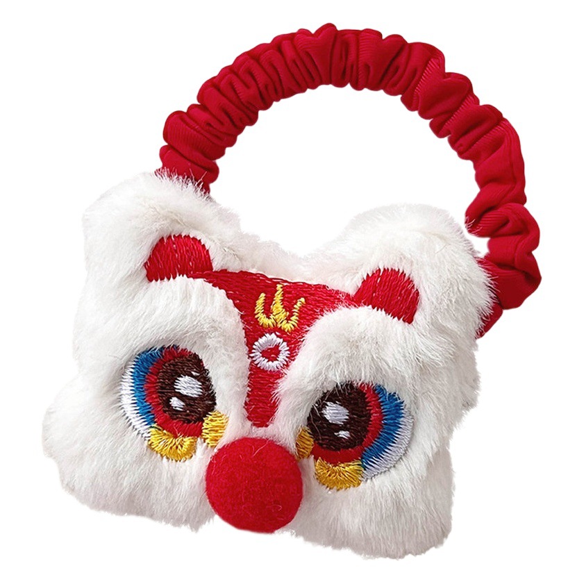 Año nuevo de la felpa de la muñeca del león accesorios para el cabello nacional de moda decorativa muñeca broche chica corazón corbata Cola de Caballo pelo anillo horquilla